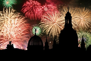Silvester über Dresden