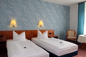 Blaues Zimmer mit Twinbetten